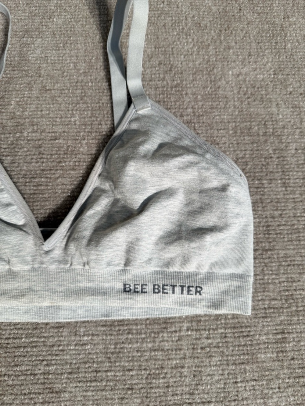 Bombas Women's Heather Gray Wireless Seamless Triangle Bralette - Medium/Large - Picture 8 of 9